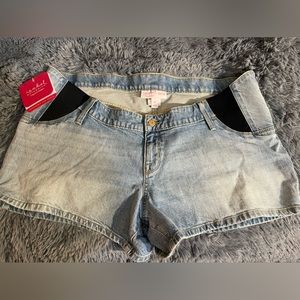 Isabel Maternity midi short jean shorts size 14 NWT